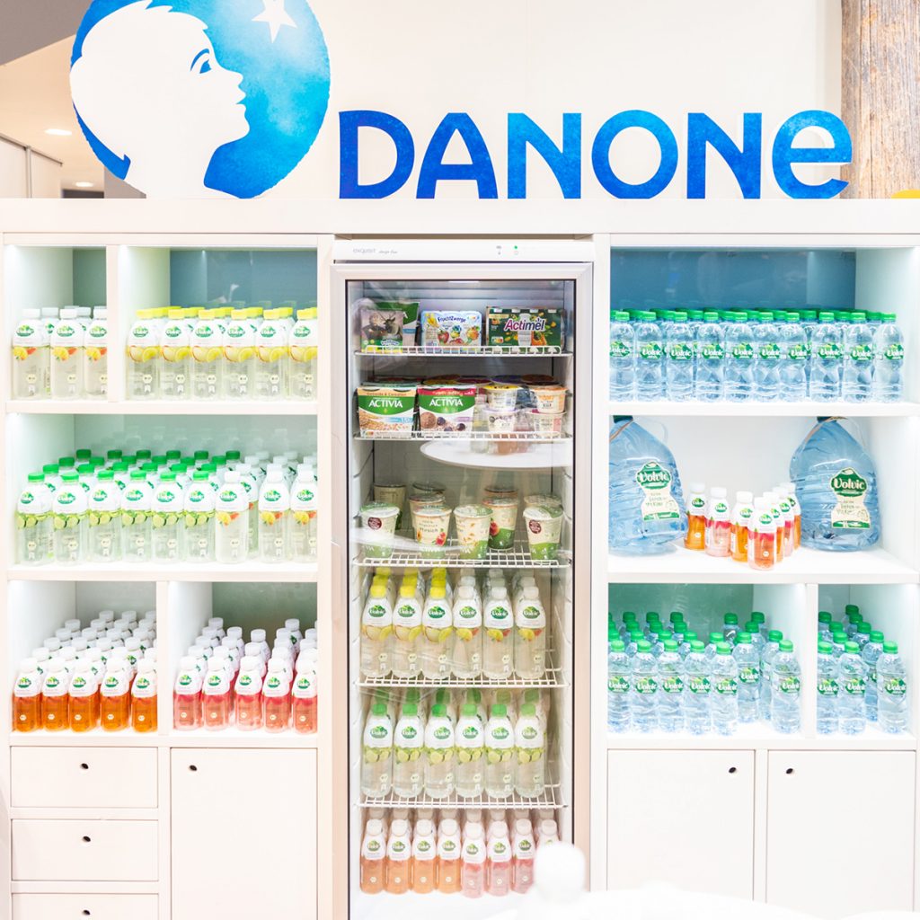 Nachhaltige Wasserflaschen und neue Produkte gab's bei Danone auf der Grünen Woche
