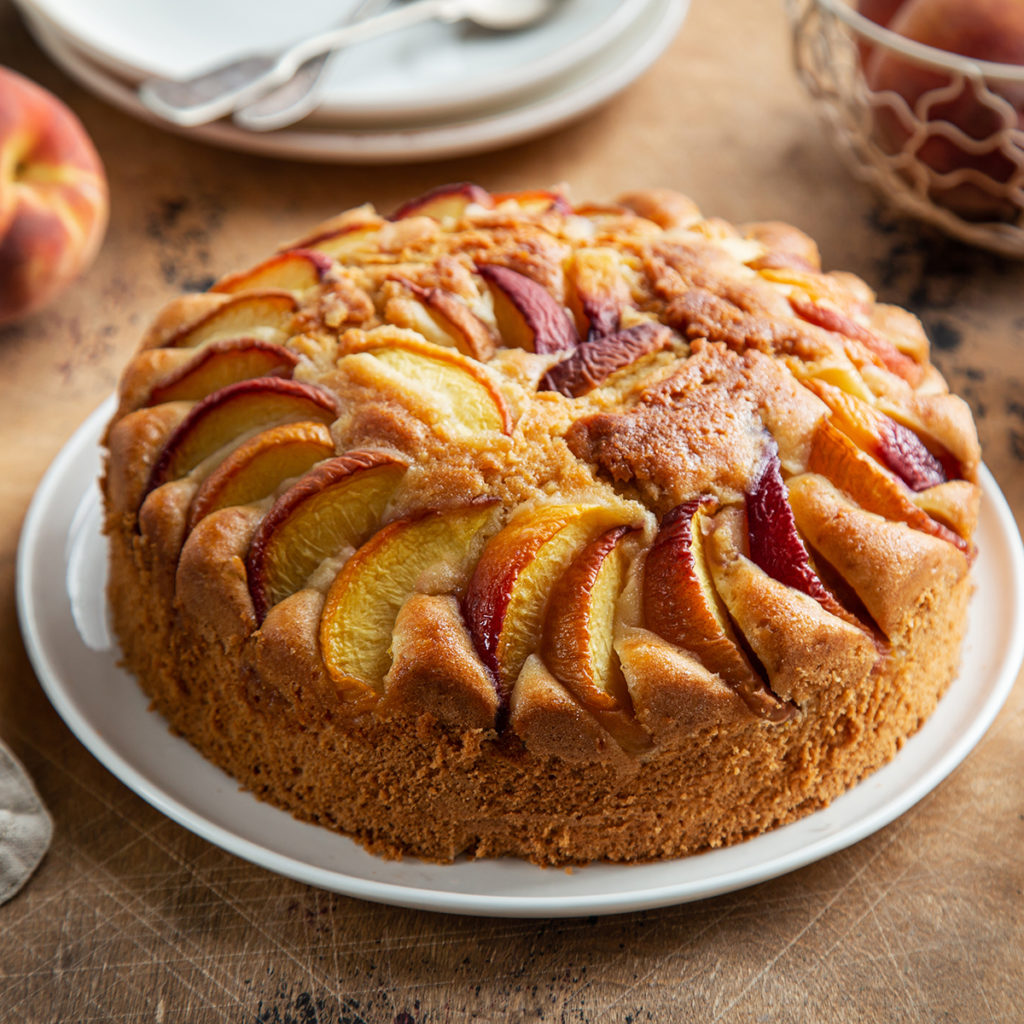 Selbstgebackener Pfirsichkuchen