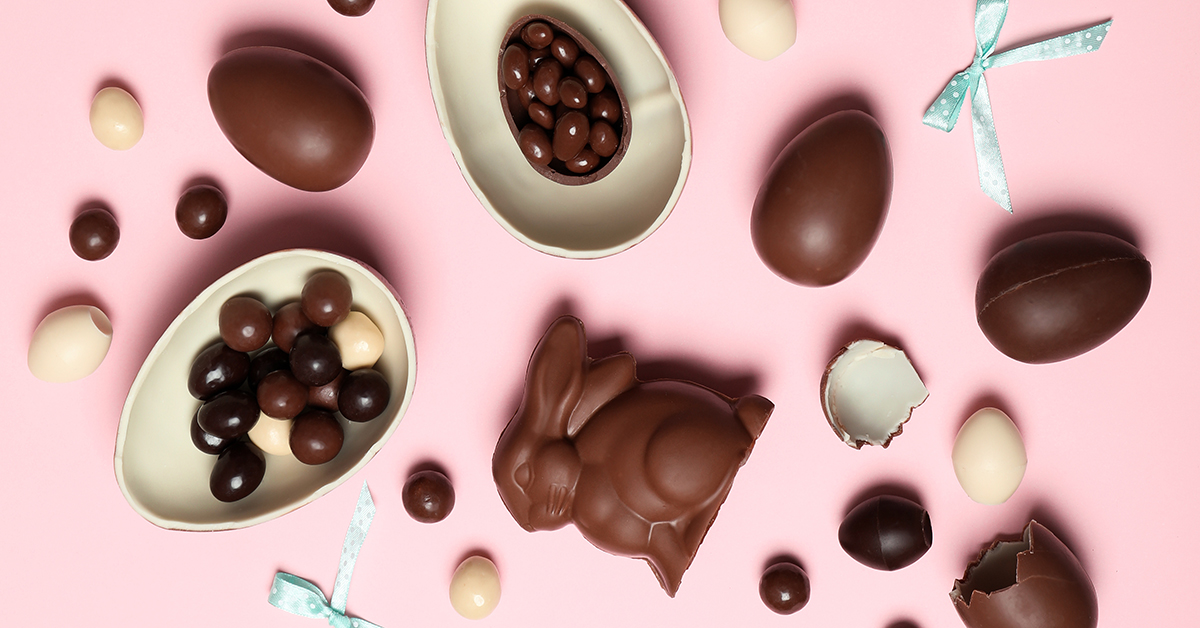 Eier und Hase aus Schokolade