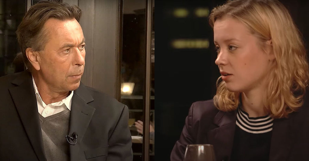 Medienwissenschaftler Prof. Dr. Norbert Bolz und Klimaaktivistin Carla Reemtsma (Fridays for Future) im "Küchenkabinett".
