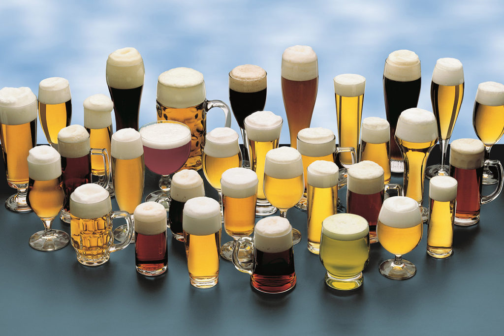 Auswahl an verschiedenen Bieren
