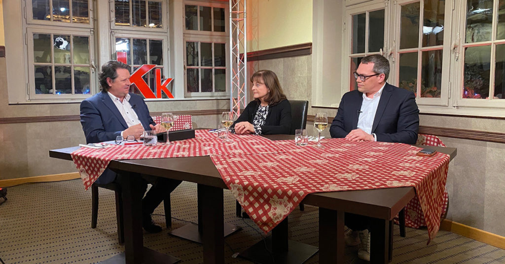 Marlene Mortler (CSU) und Tiemo Wölken (SPD) im Küchenkabinett